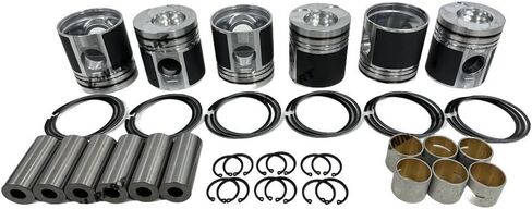 6 مكابس اسطوانة قطعة مع حلقات المكبس مناسبة لجزء المحرك Doosan/Develon D1146 in Saudi Arabia