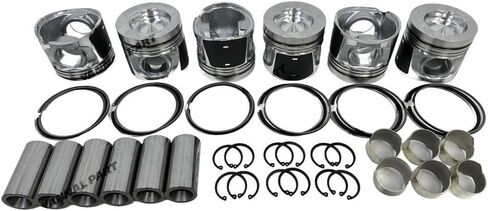 6 PC Engine Pistons With Piston Rings Set Suitable for Volvo D6E Engine Part in Saudi Arabia