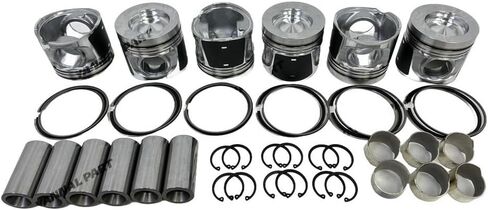 6 PC Engine Pistons With Piston Rings Set Suitable for Volvo D6E Engine Part in Saudi Arabia