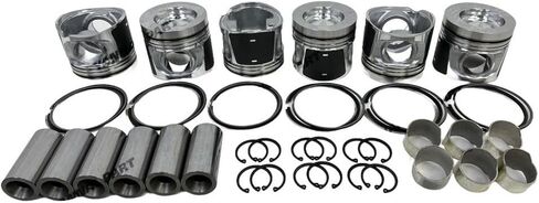 6 PC Engine Pistons With Piston Rings Set Suitable for Volvo D6E Engine Part in Saudi Arabia
