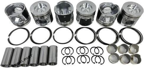 6 PC Engine Pistons With Piston Rings Set Suitable for Volvo D6E Engine Part in Saudi Arabia