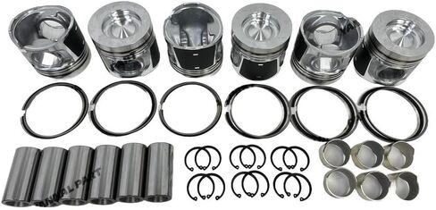 6 PC Engine Pistons With Piston Rings Set Suitable for Volvo D6E Engine Part in Saudi Arabia