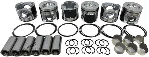 6 PC Engine Pistons With Piston Rings Set Suitable for Volvo D6E Engine Part in Saudi Arabia