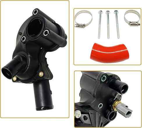 DOUQNAG Engine Coolant Thermostat Housing Water Outlet With Sensor With Installation Kit Fit For 2005 2006 2007 2008 2009 2010 Ford Mustang Thermostat & Housing Kit 902-210 5R3Z8592BA 4.0L V6 GAS SOHC in Saudi Arabia