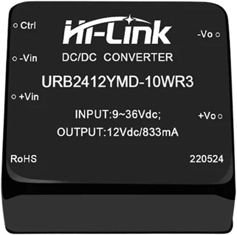 DC-DC Isolated Module 9-36V Input 12V 833mA Output DCDC URB2412YMD-10WR3 Step Down Converter Power Supply in Saudi Arabia