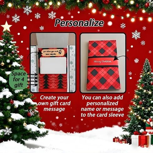 كتيب بطاقات هدايا عيد الميلاد الجديد لعام 2026، كتيب بطاقات هدايا عيد الميلاد المصنوع يدويًا، حامل ملاحظات رائع بنفسك، هدايا حفلات العطلات للأصدقاء والعائلة (3 قطع) in Kuwait