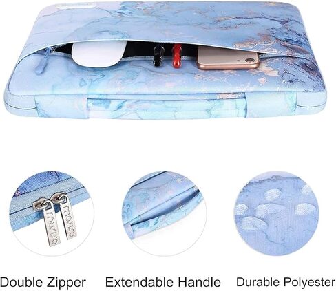 MOSISO Compatible with MacBook Air 13 inch Case 2025 2024 2023 2022 M4 A3240 M3 A3113 M2 A2681, Watercolor Marble Hard Shell&Bag&Keyboard Skin&Webcam Cover&Screen Film for MacBook Air 13.6 Case, Blue in Saudi Arabia