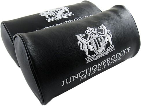 W-POWER 2PCS Junction Produce JDM مسند رأس للسيارة باللون الأسود + VIP Charm Fusa Kiku JP Knot Kin Tsuna Rope لمجموعة معلقة على نافذة مرآة الرؤية الخلفية (أسود - GB) in Saudi Arabia
