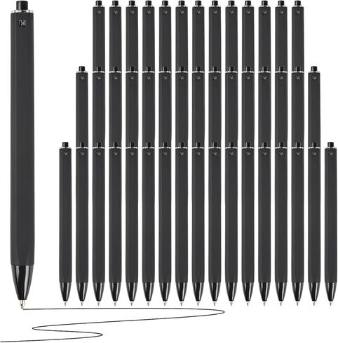 Pens Bulk - 50-Pack Black Ink Pens. 1.0mm Medium Tip Ballpoint Pens. Smooth writing, no skipping or bleeding. Retractable ballpoint pens. Suitable for students, office workers, teachers, and nurses. in Saudi Arabia