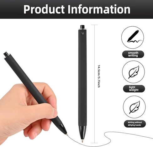Pens Bulk - 50-Pack Black Ink Pens. 1.0mm Medium Tip Ballpoint Pens. Smooth writing, no skipping or bleeding. Retractable ballpoint pens. Suitable for students, office workers, teachers, and nurses. in Saudi Arabia