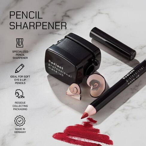 Radiant Professional Pencil Sharpener for Soft Pencils - Makeup Sharpener with Catcher for Lip & Eye Pencils in Saudi Arabia