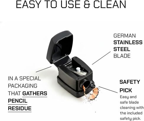 Radiant Professional Pencil Sharpener for Soft Pencils - Makeup Sharpener with Catcher for Lip & Eye Pencils in Saudi Arabia