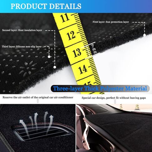 Dashboard Cover Dash Cover Mat Pad Carpet Custom Fit for Nissan Frontier 2022 2023 2024 2025 Accessories Anti-Skid Center Console Protector Cover Mat(Black Edge) in Saudi Arabia
