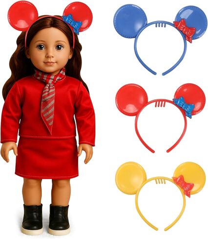 20 Pcs Doll Clothes & Accessories for 18 Inch Dolls – Educational Role Play Gift Set for Girls with 5 Themed Outfits (Graduate, Doctor, Santa, Soccer Player, Flight Attendant), 2 Puppies & 3 Headbands in Saudi Arabia