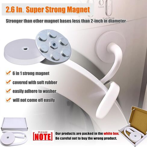 17Inch Door Stopper Length Front Load Washer Door Prop Flexible Washing Magnetic Machine Holder with 43mm Base (White) in Saudi Arabia