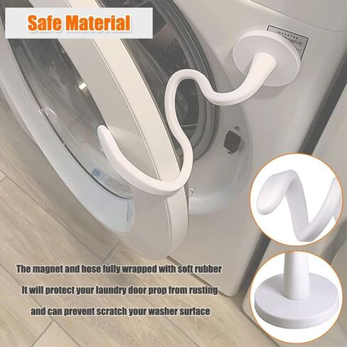 17Inch Door Stopper Length Front Load Washer Door Prop Flexible Washing Magnetic Machine Holder with 43mm Base (White) in Saudi Arabia