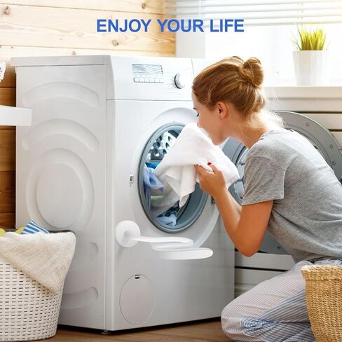 17Inch Door Stopper Length Front Load Washer Door Prop Flexible Washing Magnetic Machine Holder with 43mm Base (White) in Saudi Arabia