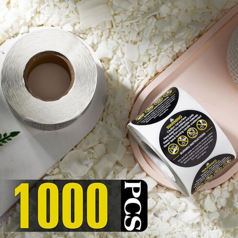 Candle Warning Labels, Container Stickers, Safety Stickers, Decal for Candle Making DIY & Small Businesses(Black,1.5inch,1000pcs) in Saudi Arabia