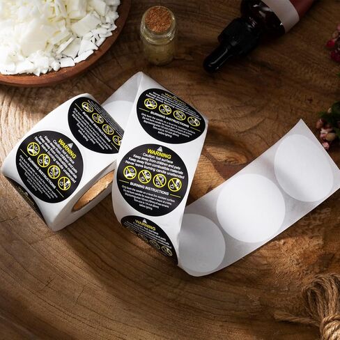 Candle Warning Labels, Container Stickers, Safety Stickers, Decal for Candle Making DIY & Small Businesses(Black,1.5inch,1000pcs) in Saudi Arabia