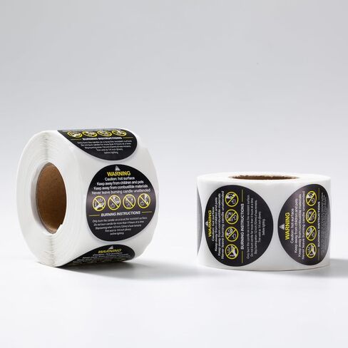 Candle Warning Labels, Container Stickers, Safety Stickers, Decal for Candle Making DIY & Small Businesses(Black,1.5inch,1000pcs) in Saudi Arabia