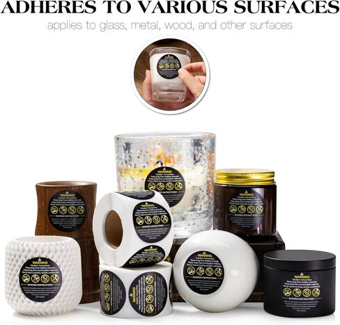 Candle Warning Labels, Container Stickers, Safety Stickers, Decal for Candle Making DIY & Small Businesses(Black,1.5inch,1000pcs) in Saudi Arabia