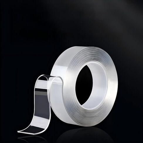 Double Sided Tape, Transparent Removable Adhesive Stick Tape with Strong Sticky Elastic Traceless Design, Suitable for Home Office Wall Decor, Easy to Cut in Saudi Arabia