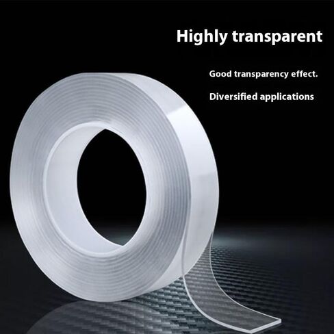 Double Sided Tape, Transparent Removable Adhesive Stick Tape with Strong Sticky Elastic Traceless Design, Suitable for Home Office Wall Decor, Easy to Cut in Saudi Arabia