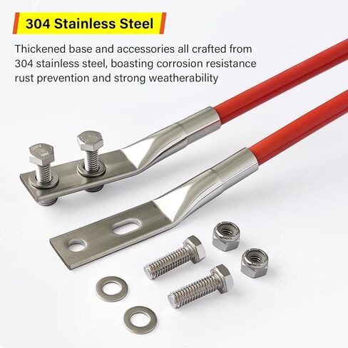 27" Snow Plow Blade Markers Guide Kit Red All Steel Wire Never Breaks 304L Stainless Steel Joints Compatible with Boss Blizzard Western Plows (OEM 62265) Most SUV UTV ATV Pickup Truck Snow Plows（4PS） in Saudi Arabia