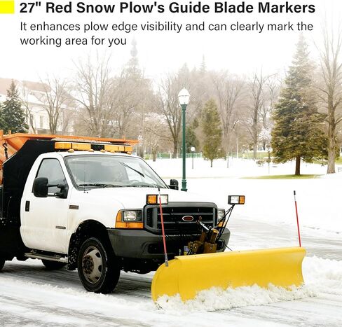 27" Snow Plow Blade Markers Guide Kit Red All Steel Wire Never Breaks 304L Stainless Steel Joints Compatible with Boss Blizzard Western Plows (OEM 62265) Most SUV UTV ATV Pickup Truck Snow Plows（4PS） in Saudi Arabia
