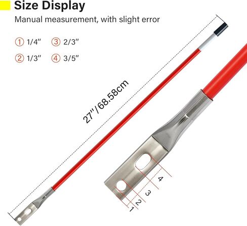 27" Snow Plow Blade Markers Guide Kit Red All Steel Wire Never Breaks 304L Stainless Steel Joints Compatible with Boss Blizzard Western Plows (OEM 62265) Most SUV UTV ATV Pickup Truck Snow Plows（4PS） in Saudi Arabia