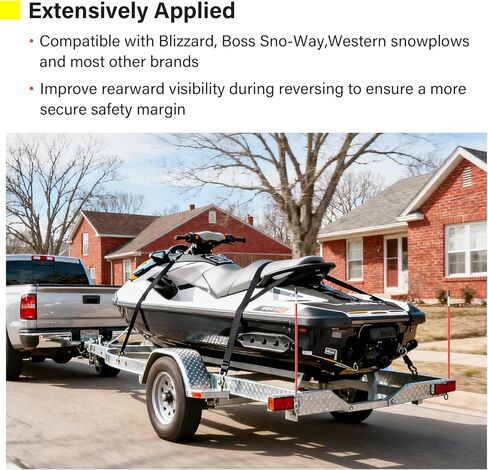 27" Snow Plow Blade Markers Guide Kit Red All Steel Wire Never Breaks 304L Stainless Steel Joints Compatible with Boss Blizzard Western Plows (OEM 62265) Most SUV UTV ATV Pickup Truck Snow Plows（4PS） in Saudi Arabia