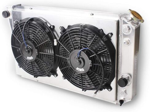 3 Rows Full Aluminum Radiator with Shroud Fan For Chevy S10 v8 LS Swap 1982-2002 in Saudi Arabia
