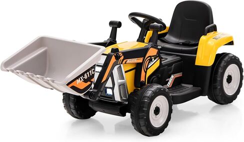 HONEY JOY Ride On Excavator، 12 فولت للأطفال جرافة ركوب على السيارة مع جهاز تحكم عن بعد، مركبة بناء كهربائية للأطفال حفار، 3 سرعات، دلو حفر قابل للتعديل، ركوب على جرار للأولاد البنات (أصفر) in Kuwait