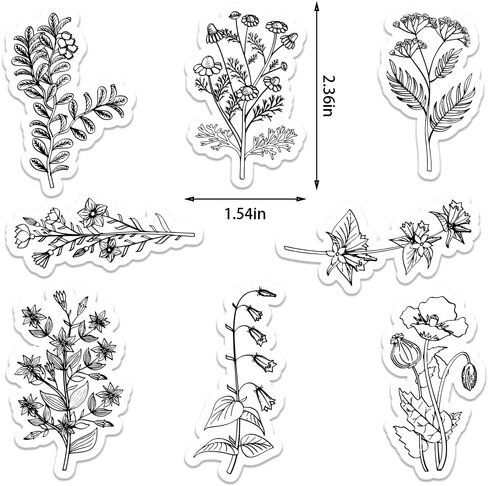 Spring Flowers Leaves Clear Stamps for Card Making and Journaling, Daisies Flowers Silicone Stamps Plants Leaf Rubber Stamps for Scrapbooking DIY Cards Album Crafts Supplies in Saudi Arabia