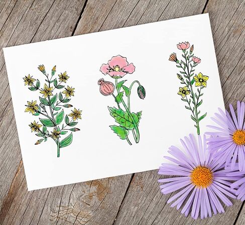 Spring Flowers Leaves Clear Stamps for Card Making and Journaling, Daisies Flowers Silicone Stamps Plants Leaf Rubber Stamps for Scrapbooking DIY Cards Album Crafts Supplies in Saudi Arabia