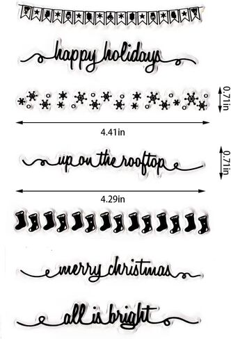 Christmas Snowflake Clear Stamps for Card Making and Journaling, Xmas Socking Silicone Stamps Merry Christmas Words Rubber Stamps for Scrapbooking DIY Cards Album Crafts Supplies in Saudi Arabia