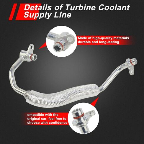 11537643094 Turbocharger Coolant Line Compatible with BMW 330e 330i GT xDrive 330i xDrive 530i xDrive 430i 430i xDrive 430i xDrive Gran Coupe X3 230i 230i xDrive X4 Replace# 11538854734 V204469 in Saudi Arabia