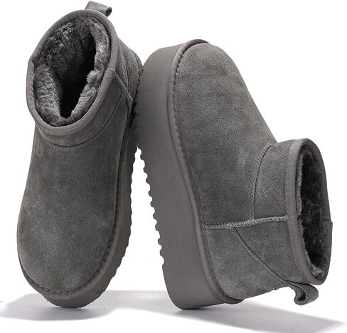 Project Cloud 100% Genuine Leather Platform Ankle Boots for Women (Huggy) | Memory Foam Insole Lightweight Winter Booties - Womens Casual Footwear Fall Shoes - Fashionable Womens Boots with EVA Outsole in Saudi Arabia