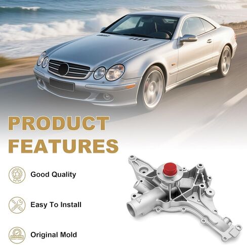 PartsFlow AW9379 Water Pump Compatible With Chrysler Crossfire, Mercedes-Benz C240 C280 C320 E320 E430 E500 ML320 ML350 SLK320, 2.6L 2.8L 3.2L 3.7L 4.3L 5.0L V6 V8 Engine 147-2250 in Saudi Arabia