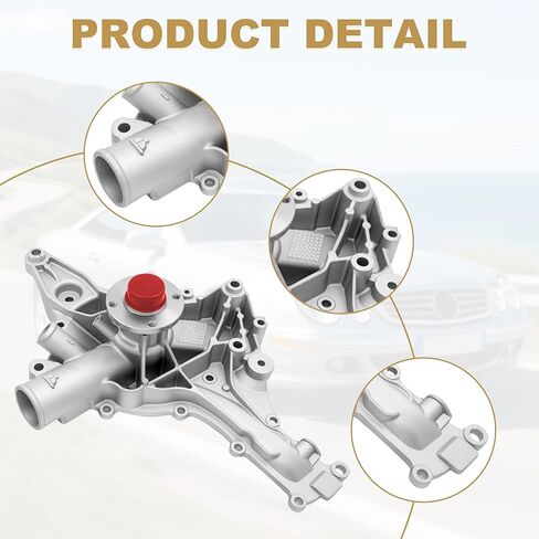 PartsFlow AW9379 Water Pump Compatible With Chrysler Crossfire, Mercedes-Benz C240 C280 C320 E320 E430 E500 ML320 ML350 SLK320, 2.6L 2.8L 3.2L 3.7L 4.3L 5.0L V6 V8 Engine 147-2250 in Saudi Arabia