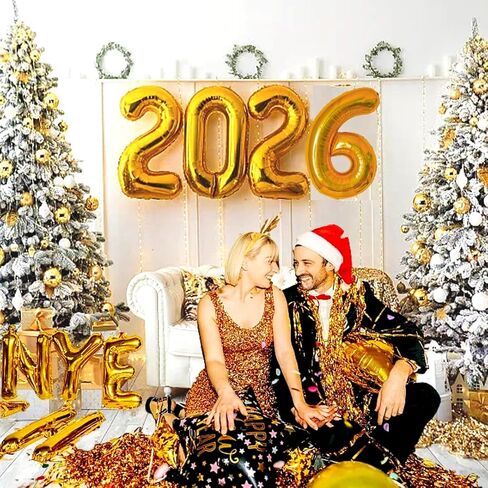 2026 بالونات 40 بوصة 2026 عدد البالونات، 2026 بالونات ذهبية كبيرة احباط بالونات سنة جديدة سعيدة لمستلزمات حفلات رأس السنة الجديدة 2026 زينة السنة الجديدة 2026 تخرج عيد الميلاد عيد ميلاد الزفاف in Kuwait