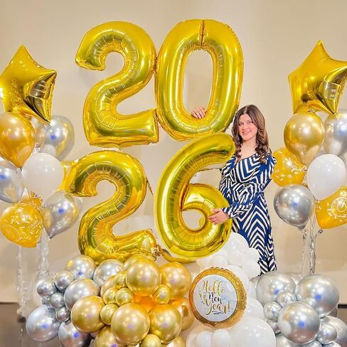 2026 بالونات 40 بوصة 2026 عدد البالونات، 2026 بالونات ذهبية كبيرة احباط بالونات سنة جديدة سعيدة لمستلزمات حفلات رأس السنة الجديدة 2026 زينة السنة الجديدة 2026 تخرج عيد الميلاد عيد ميلاد الزفاف in Kuwait