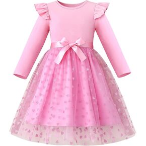 فساتين كاجوال للفتيات الصغيرات بأكمام قصيرة ورقبة دائرية فستان برسوم كارتونية للأطفال من عمر 2 إلى 8 سنوات in Kuwait