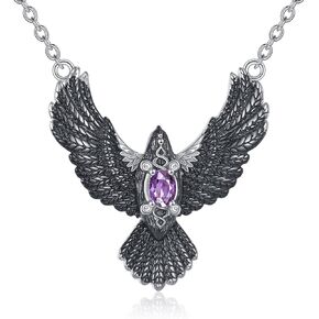 Phoenix Necklace 925 Sterling Silver Black Phoenix Pendant Necklace Phoenix Jewelry Gifts for Women Girls in Kuwait