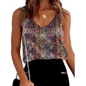Ekouaer Womens Silk Satin Tank Tops V Neck Casual Cami Sleeveless Camisole Blouses Summer Basic Tank Shirt Brown Leopard Print, 3X-Large in Saudi Arabia