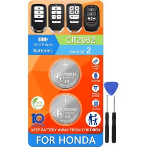 Key Fob Replacement Batteries for Honda (CRV Civic Accord Pilot Odyssey HRV Fit Passport Ridgeline Crosstour Insight Clarity CRZ) Smart Remote (Pack of 2) (Check Fitment Guide) in Kuwait
