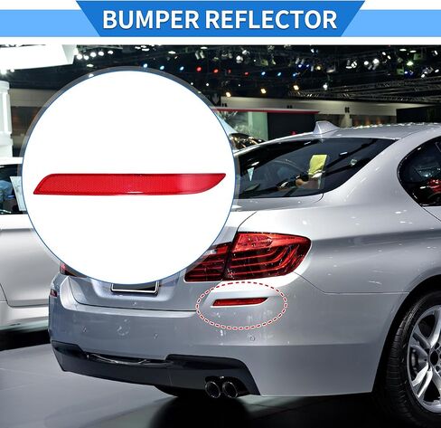 عاكس ممتص الصدمات متوافق مع BMW 528i 2012-2016، علامة جانبية عاكسة للضوء من البلاستيك الأحمر المتين in Saudi Arabia