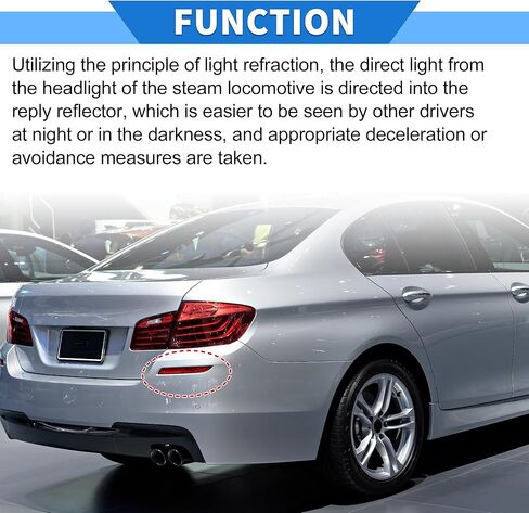 عاكس ممتص الصدمات متوافق مع BMW 528i 2012-2016، علامة جانبية عاكسة للضوء من البلاستيك الأحمر المتين in Saudi Arabia