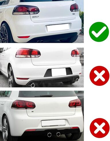 iJDMTOY OE-Spec استبدال عاكس المصد الخلفي للعدسة الحمراء متوافق مع Volkswagen 2009-2013 Golf VI TSI TDI Hatchback، مجموعة OE-Spec LH RH in Kuwait
