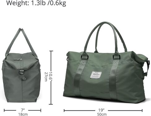 Travel Gym Bag for Women, LANBX Tote Bag Carry on Luggage Sport Duffle Weekender Overnight Bags with Wet Pocket (B-Olive Green) in Kuwait